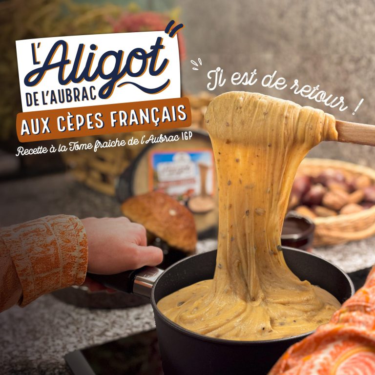 Aligot de l'Aubrac aux cèpes français